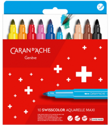 10 Rotuladores gruesos de acuarela Caran d'Ache Swisscolor