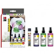 Set Pintura Textil en Spray Marabu Tropical Island