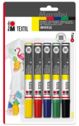 Set 5 Rotuladores Textil Marabu Punta 2-4mm