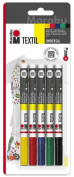 Set 5 Rotuladores Textil Marabu Punta 1-2mm
