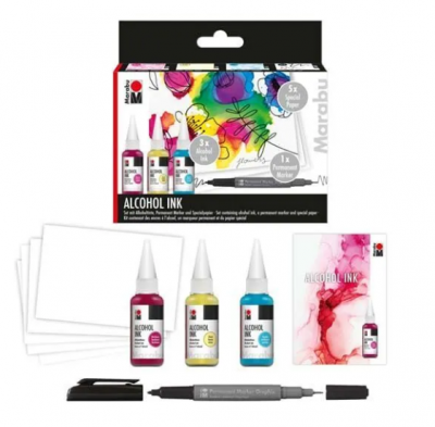 SET FLOWERS TINTA AL ALCOHOL MARABU