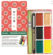 Gansai Caja 6 acuarelas Irodori Kobako