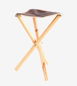 Taburete campaña con asiento de cuero