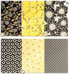Set de 12 Láminas de Oro Nepalís Tonos Amarillo y Negro Artemio