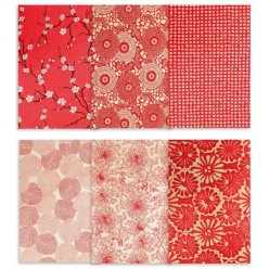 Set de 12 Láminas de Oro Nepalís Rojo Artemio
