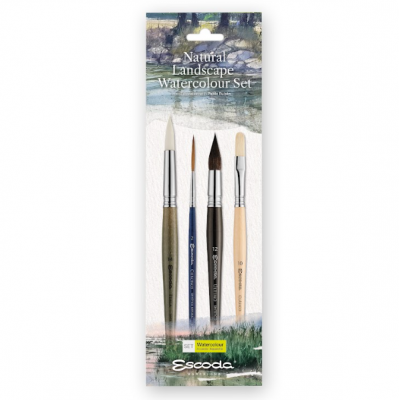 Set 4 pinceles Escoda Paisajes en Acuarela