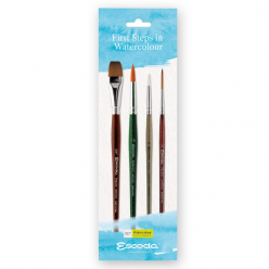 Set 4 pinceles Escoda Para Inciarse en la Acuarela