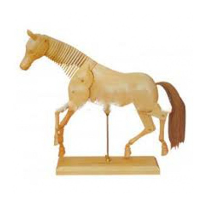 Caballo articulado de madera 40 cm A12502