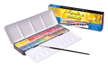 Caja Acuarela Sennelier Aquarelle 24 1/2 godets