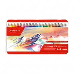 Caran d'Ache Supracolor Lápices Colores Acuarelables 120 colores Caja metálica