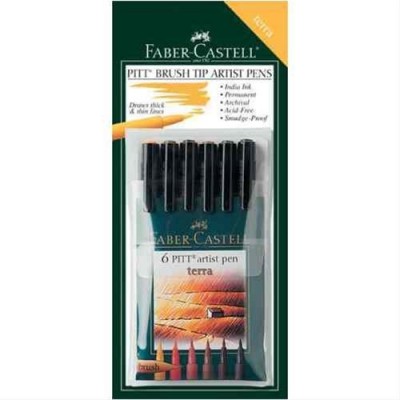 Estuche Rotuladores Pincel Faber Castell 6 colores Terra