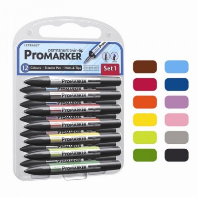 Promarker Winsor&Newton Set 1 12 rotuladores + 1 blender gratis