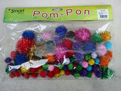 Pom-Pon Surtido de bolas con pelos de Purpurina Ref.3060
